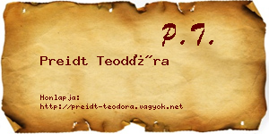 Preidt Teodóra névjegykártya
